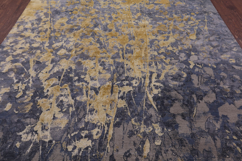 Modern Wool & Silk Hand Knotted Rug 7' 11" X 9' 10" - Q13090