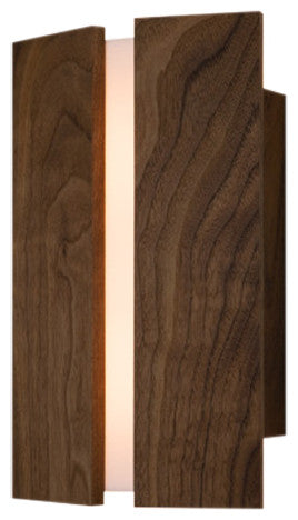Rima LED Sconce, Walnut, Frosted, 3500k Led, P1 Driver