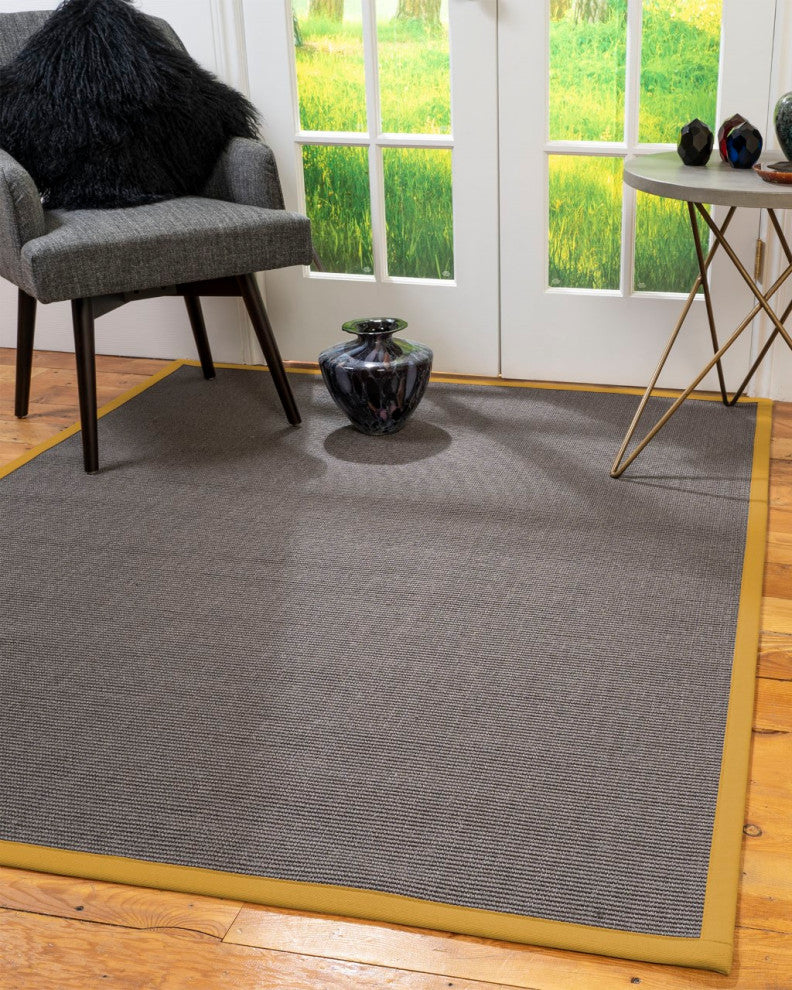 Natural Area Rugs Big Sur Custom Sisal Rug, 12' x 15', Tan Border