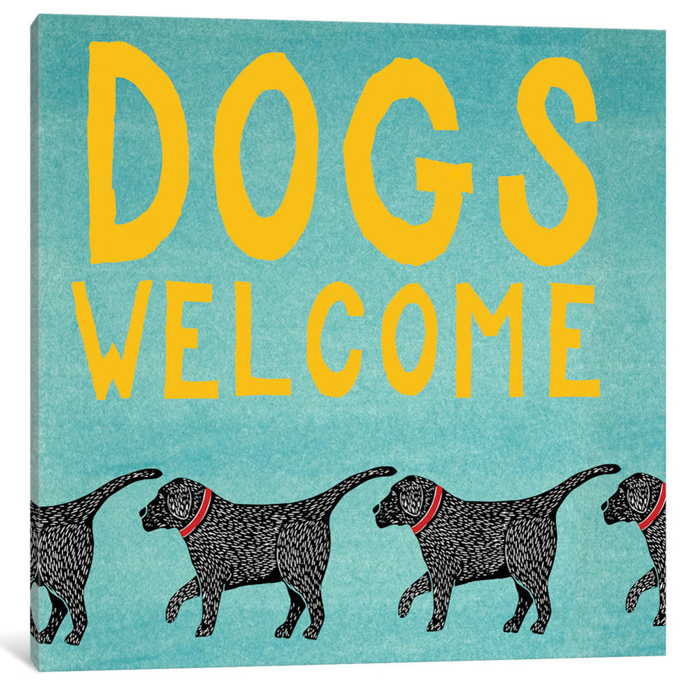 "Dogs Welcome Gallery" by Stephen Huneck, 26x26x1.5"