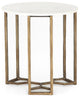 Naomi Marble End Table-Raw Brass