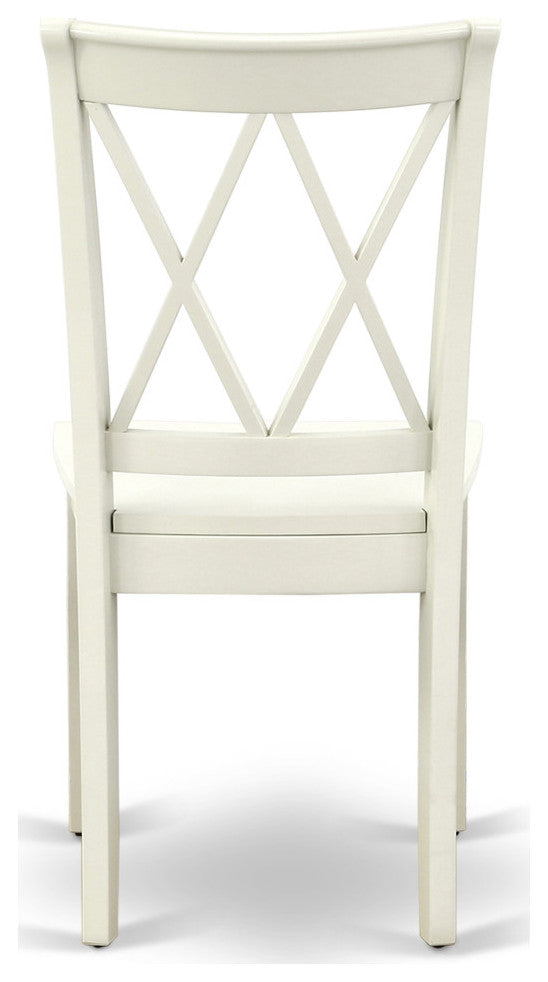 Hlcl3-Lwh-W 3Pc Round 42"Table And 2 Double X Back Chairs