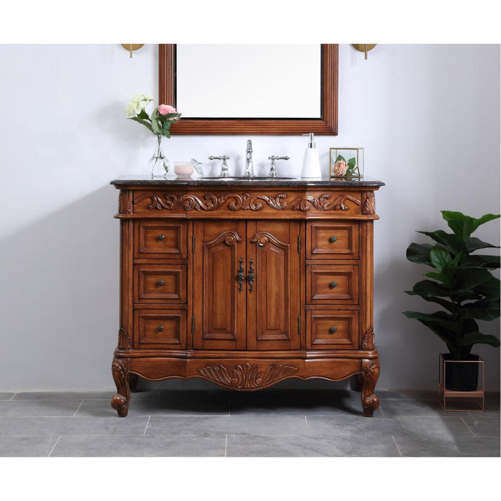 42" Single Bathroom Vanity Set, Teak