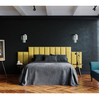 Jaxx Panelist Modern Padded Headboard, Set of 4 Panels, Queen, Mouse Grey