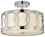 CHLOE Lighting BRONX Transitional 2-Light Chrome Semi-Flush Fixture