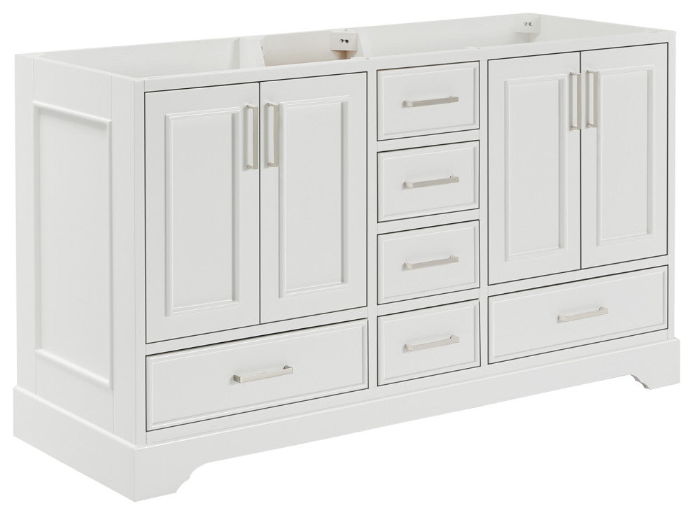 Ariel Stafford 60" Double Sink Bathroom Vanity Base, White