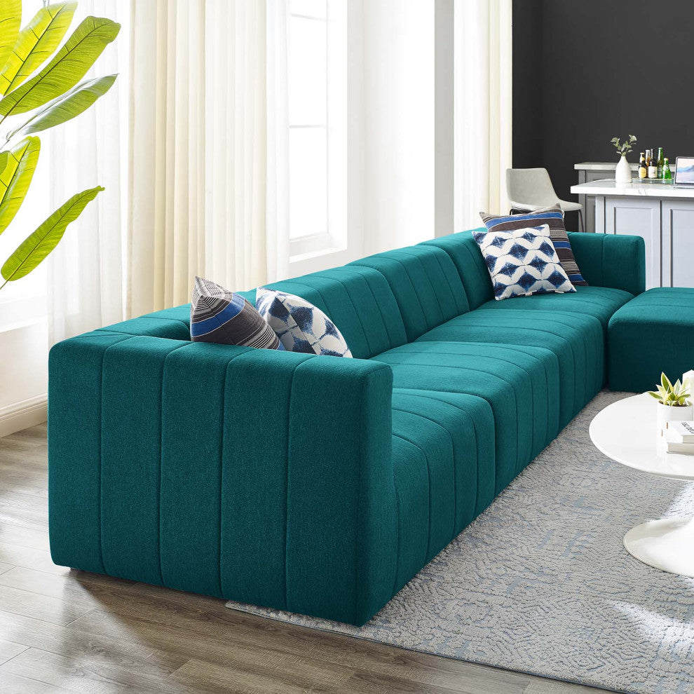 Sectional Sofa Set, Fabric, Teal Blue, Modern, Living Lounge Hotel Hospitality