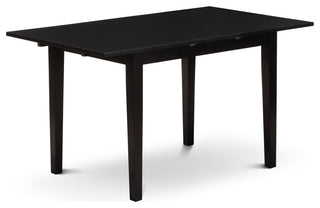 5Pc Dining Set, Nail Head Parson Chairs, Butterfly Leaf Table, Black
