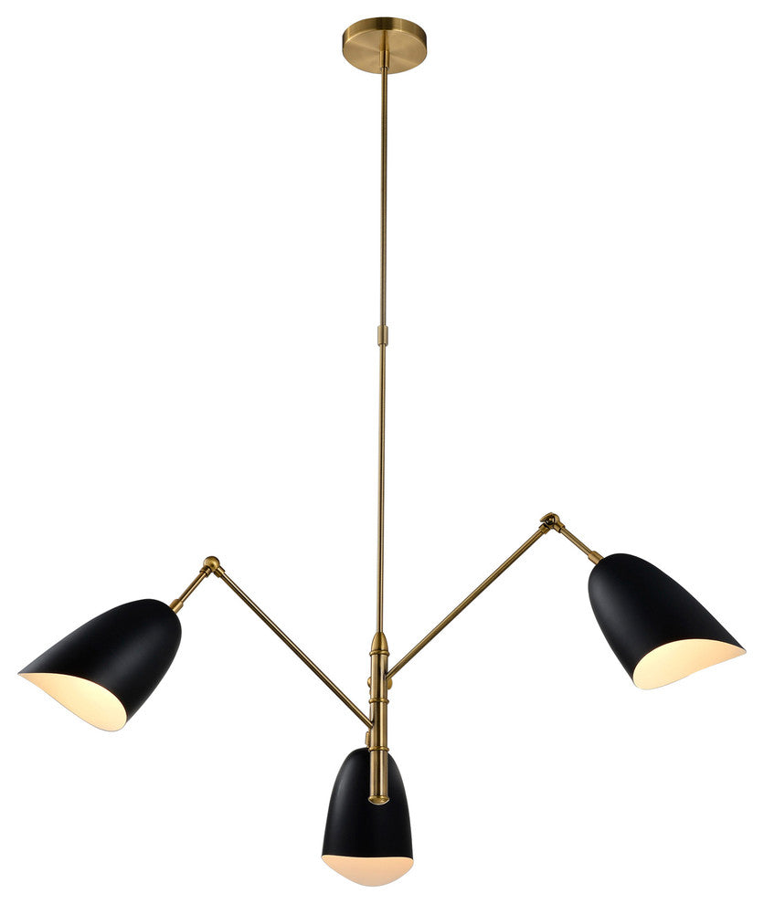 Black 3-Light Chandelier