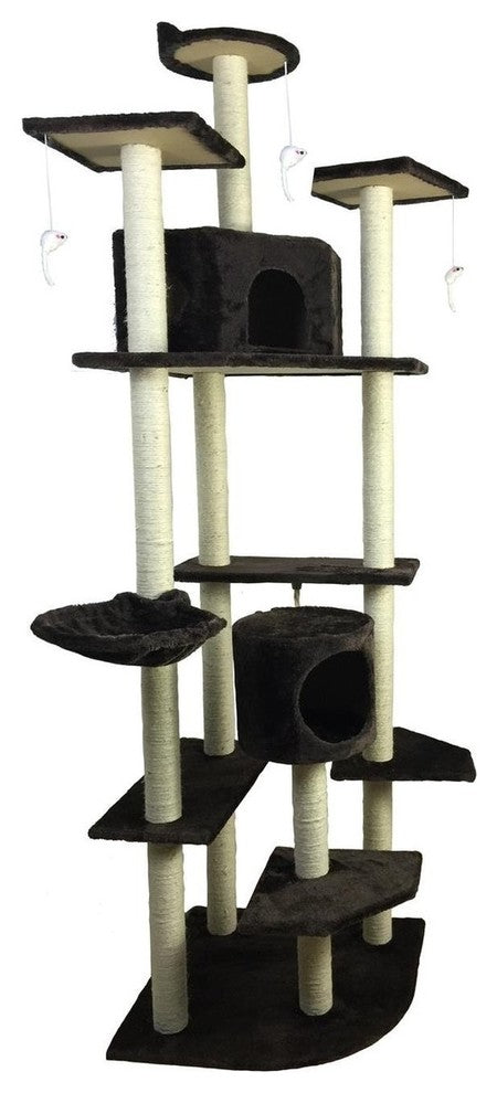 Cat Furniture Tree Condo Furniture Cat Scratch Post Pet House, Brown Ipet