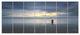 Stormy and Dark Sea Sunset, Seascape Canvas Art Print, 83"x32", 7 Panels