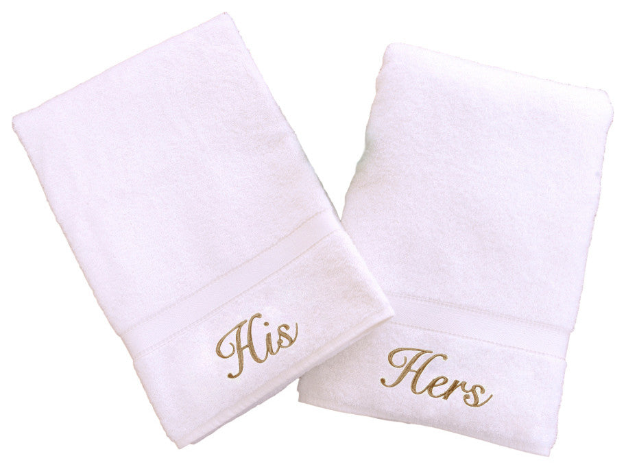 His and His Hand Towels, Set of 2