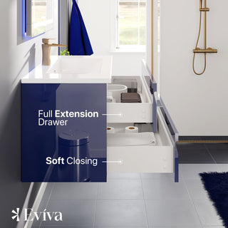 Eviva Joyous 39" Blue Wall Mounted Bathroom Vanity