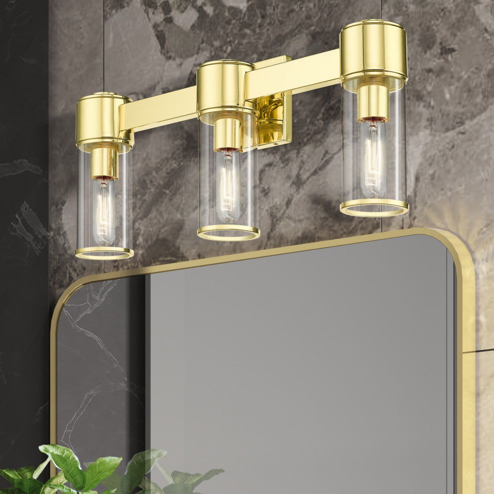Livex Lighting Quincy 3-Light Polished Brass Vanity Sconce