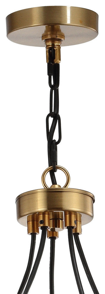 Apollo 3-Light Adjustable LED Task Pendant Lamp, Black/Brass Gold, 5-Light(s)