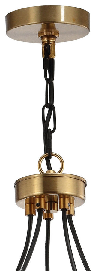 Apollo 3-Light Adjustable LED Task Pendant Lamp, Black/Brass Gold, 5-Light(s)