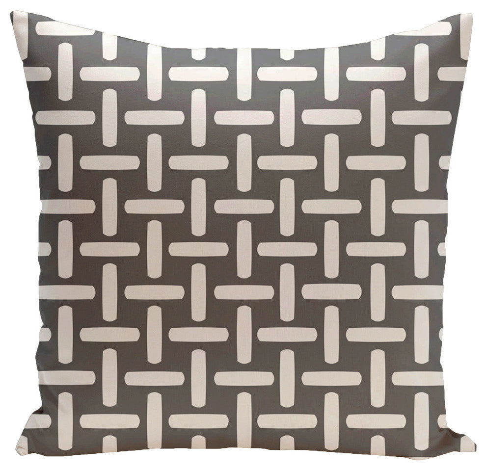 Geometric Decorative Pillow, Steel, 20"x20"