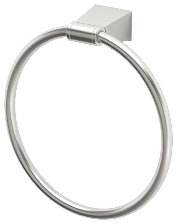Bleu Towel Ring, Satin Nickel