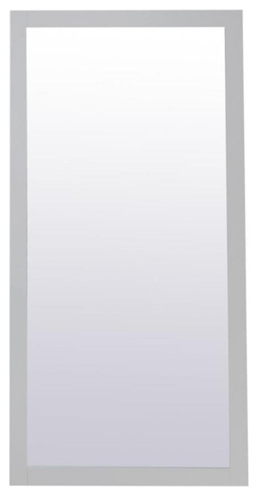 Elegant Decor Aqua 36" x 72" Wood Frame Bathroom Mirror in Gray