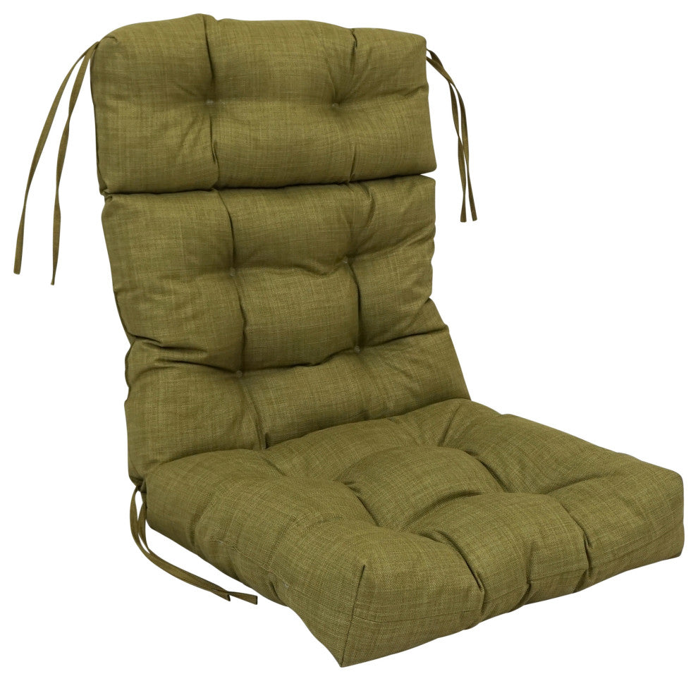 22-"x45" Spun Polyester Solid Outdoor Tufted Chair Cushion Green