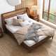 TATEUS PU Modern Cannage Rattan Wood Platform Queen Bed