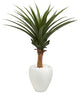 Nearly Natural Agave Artificial Plant in White Planter