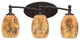 Capri 3-Light Bath Bar, Dark Granite Finish With 5" Gold Fusion Glass