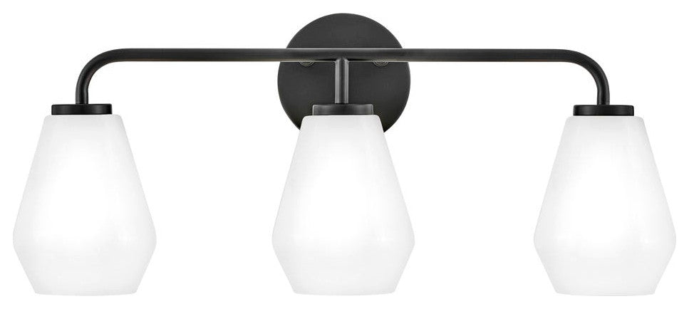 Lark Gio 24" Three-Light Bath Vanity Fixture, Black