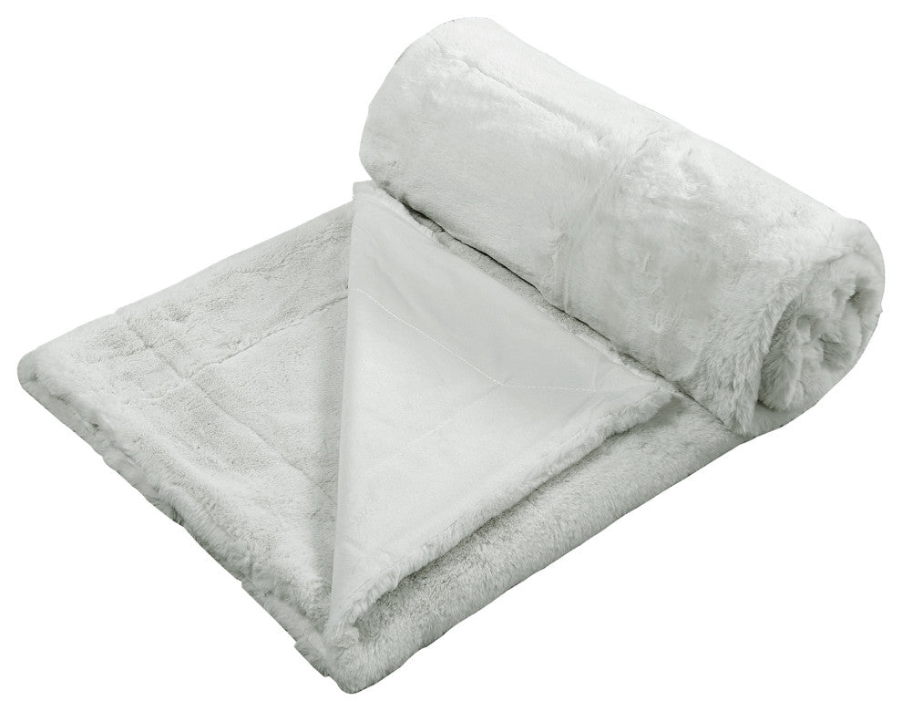 Fox Faux Fur Throw Blanket, Moonstruck, 50''x60''