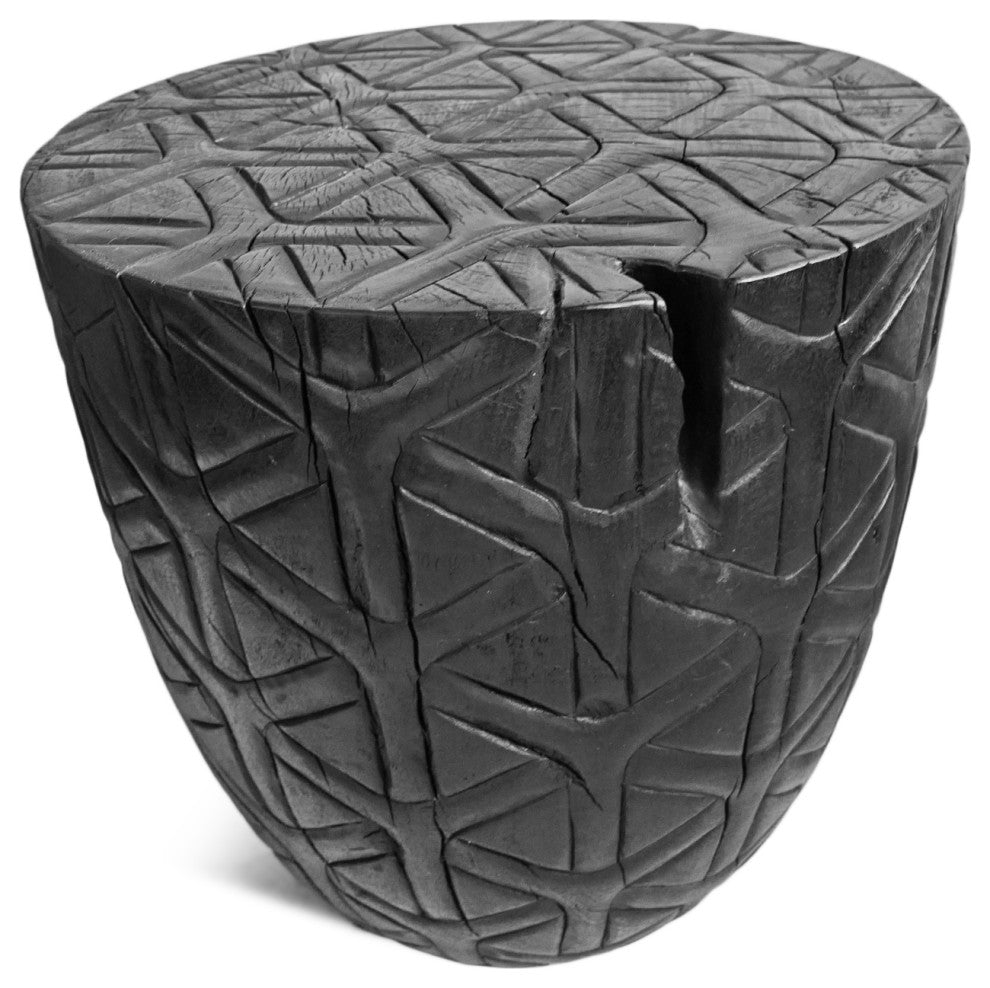 Ebony Gumdrop Cane Print Stool / Side Table