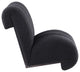 Swoon Faux Sheepskin Upholstered Accent Chair, Black, Black Oak Veneer