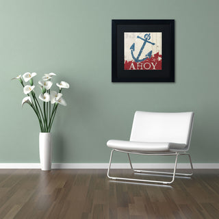 'Nautical IV Red' Matted Framed Canvas Art by Wellington Studio