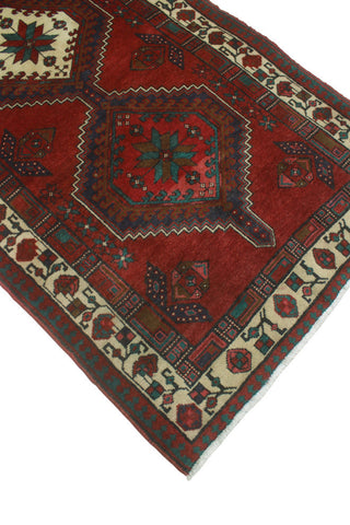 Fine Vintage Distressed Ananda Red/Ivory Runner, 3'4x10'10