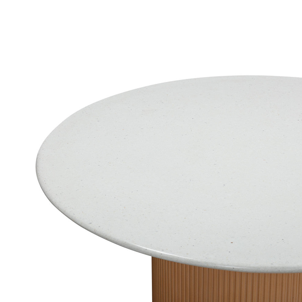 Rose Faux Terrazzo and Terracotta Indoor/Outdoor Round Concrete Dining Table