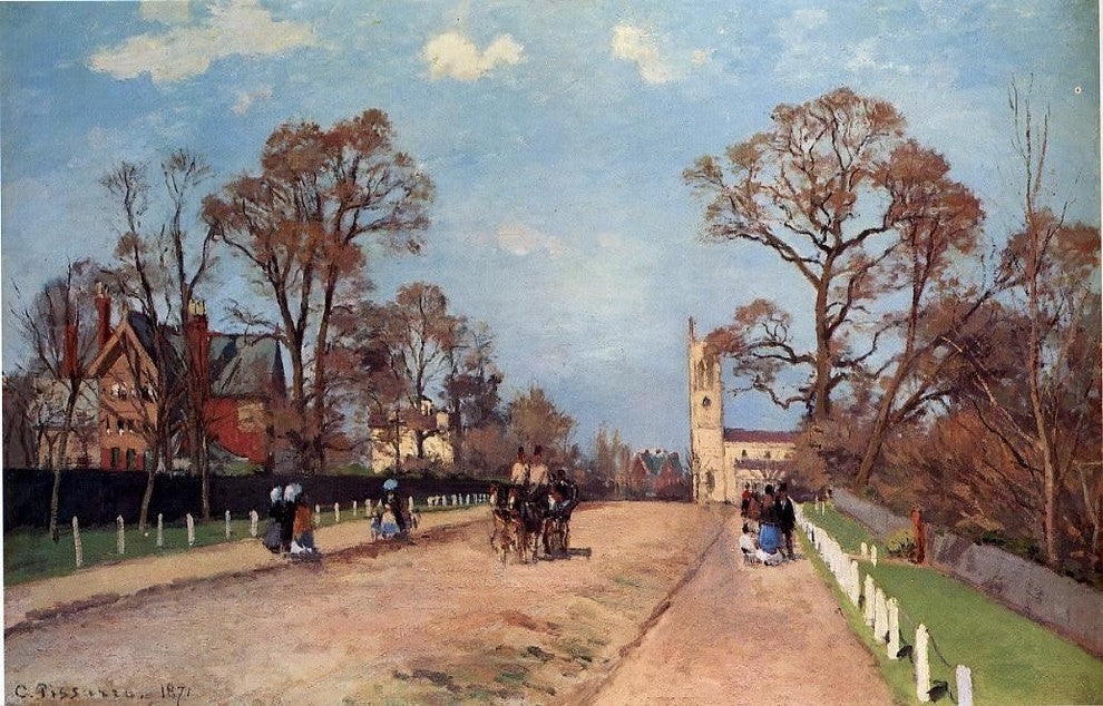Camille Pissarro The Avenue, Sydenham 18"x27" Premium Canvas Print