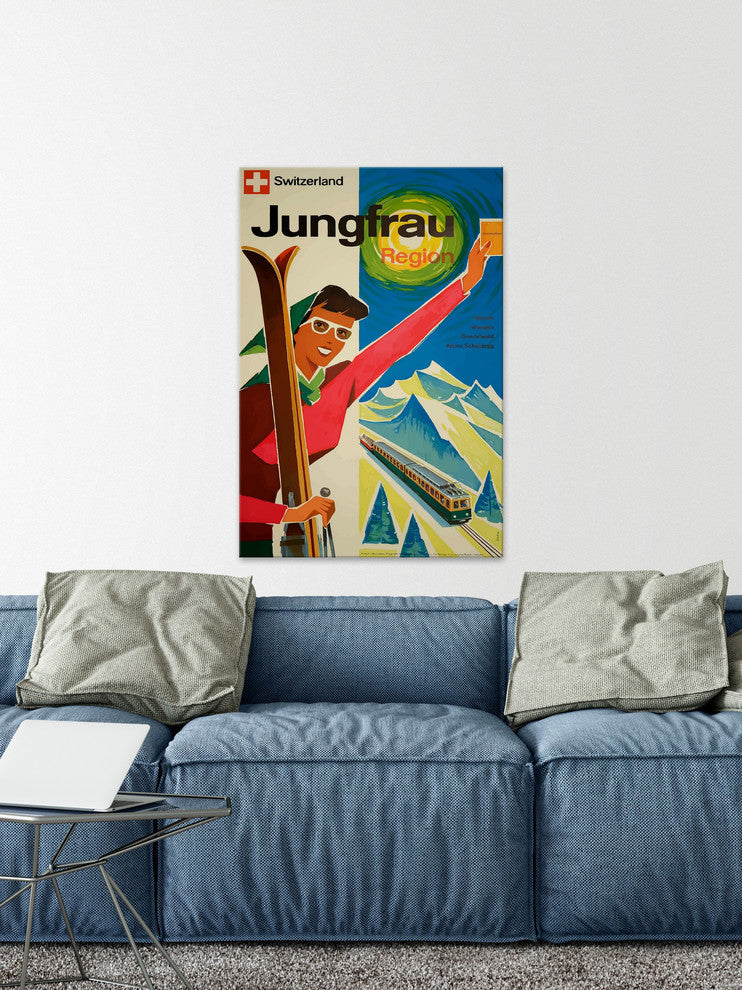 "Jungfrau Region" Painting Print on Wrapped Canvas, 16"x24"