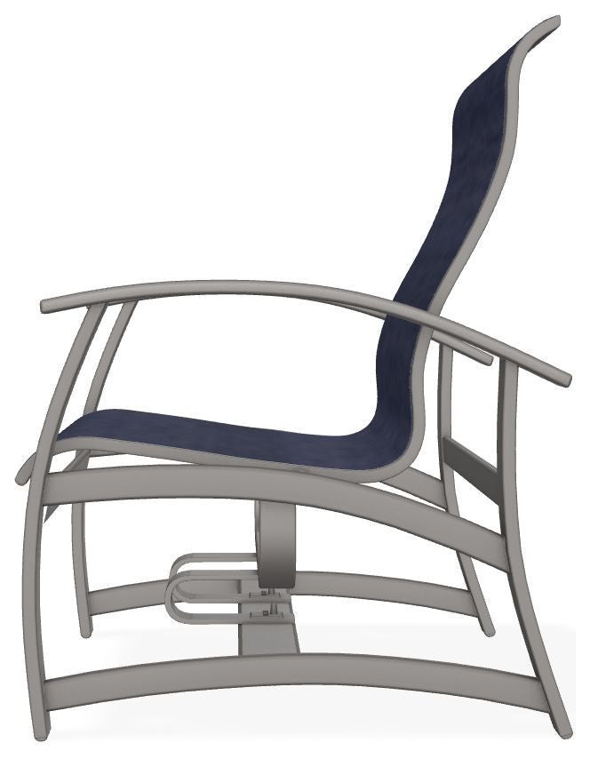 Belle Isle Sling Outdoor Hidden Motion Lounge Chair, Collect Indigo/Warm Gray