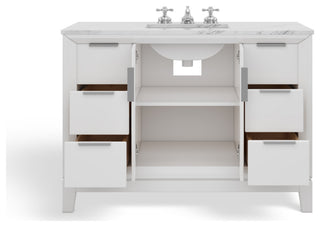The Ezra Bathroom Vanity, Pure White, 48", Single Sink, Freestanding
