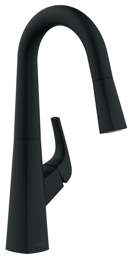 Vaughn Single Handle Pull-Down Prep Faucet, Satin Black