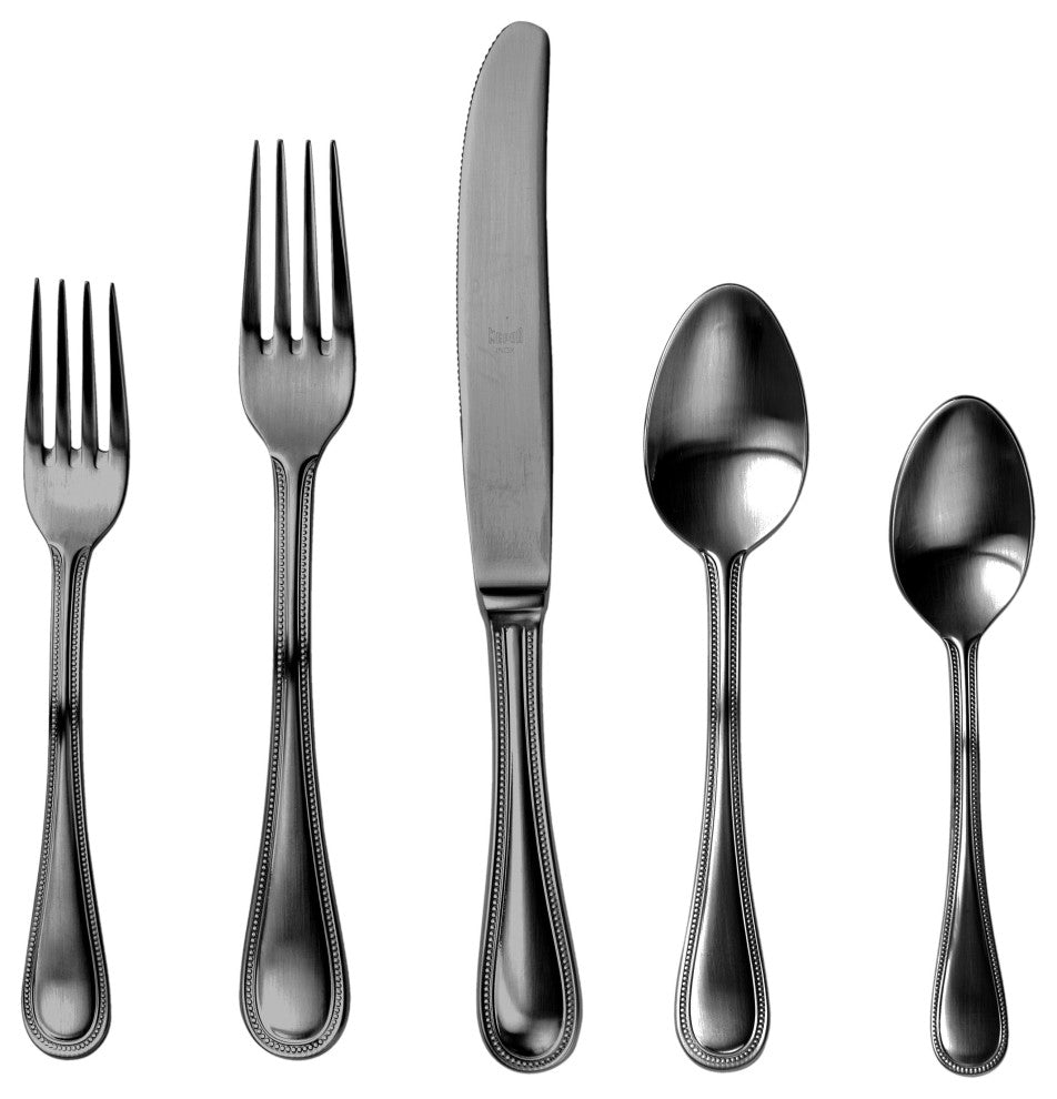 Perla Flatware Set, Ice Black Gold, 20 Pcs.