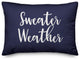 Sweater Weather Lumbar Pillow, Navy, 14"x20"