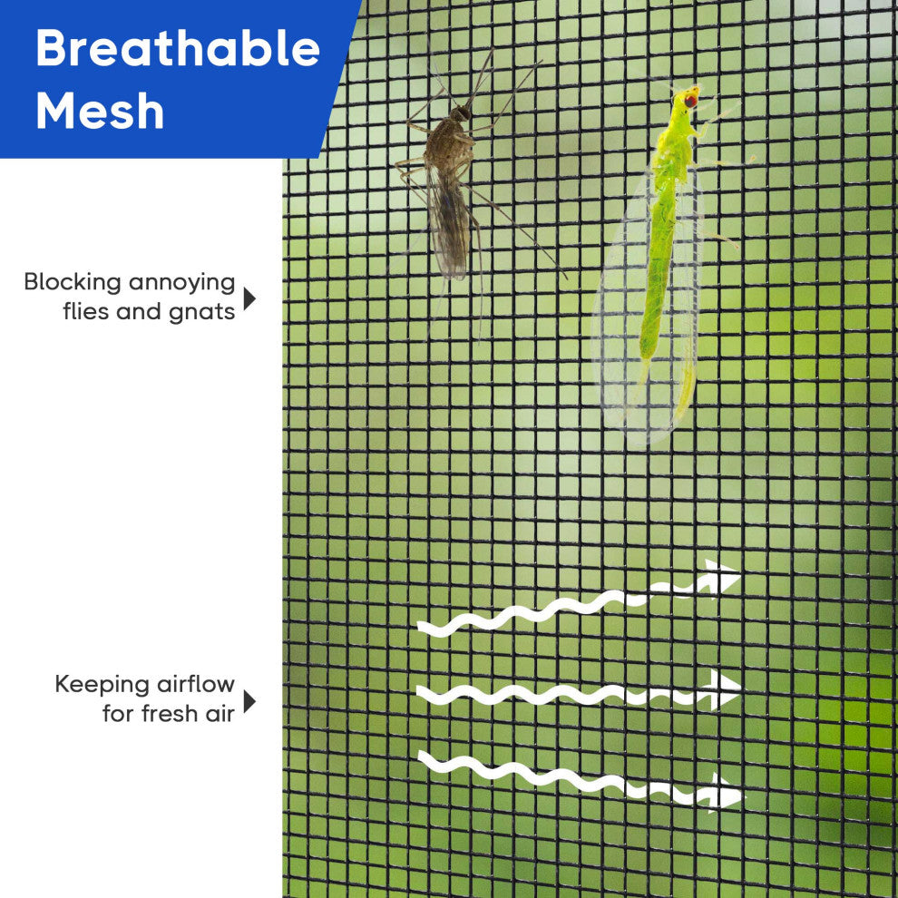 16x7 Ft Garage Door Screen Single Car Insect Bug Mesh Magnetic Weighted Bottom