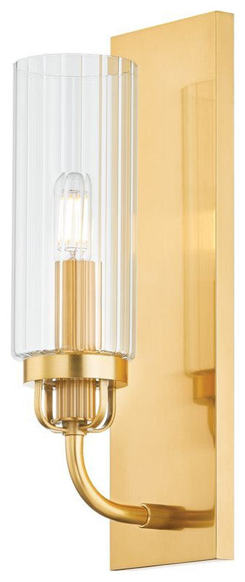 Halifax 13.75" High Aged Brass Wall Sconce