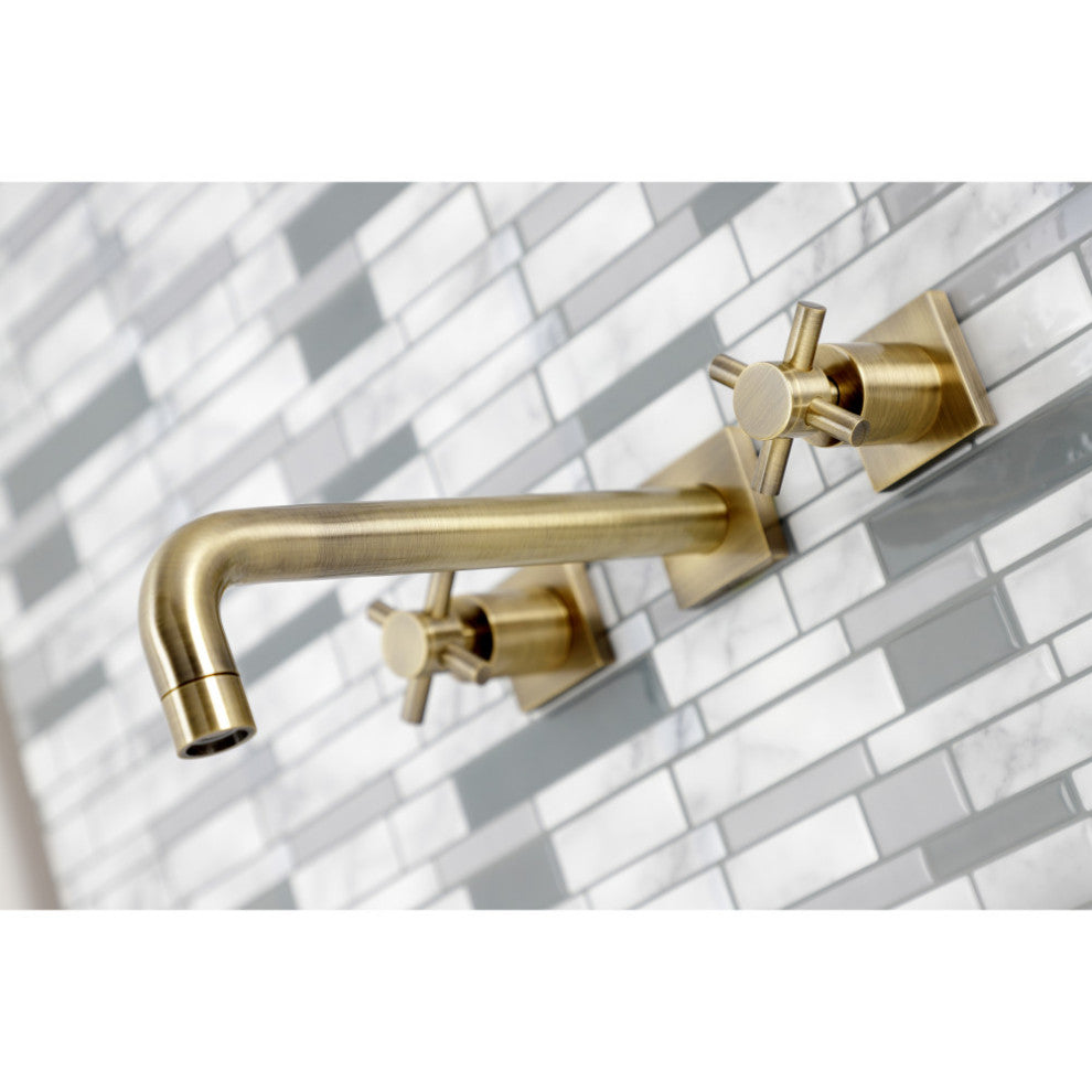 KS6023DX Wall Mount Tub Faucet, Antique Brass