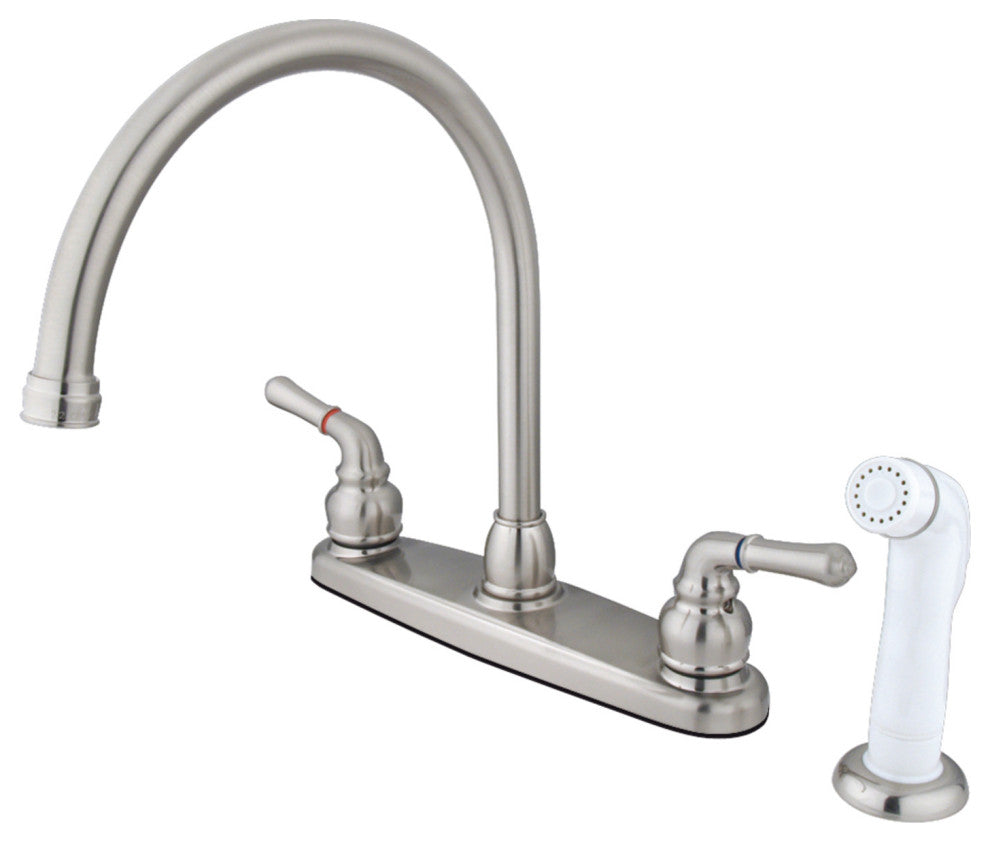 Kingston Brass 8" Centerset Kitchen Faucet, Brushed Nickel