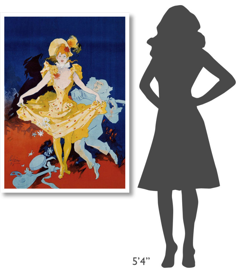 "Musee Grevin / Pantomimes Lumineuses" Paper Print by Jules Cheret, 33"x46"
