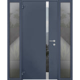 Exterior Prehungdoor Cynex 6777 Grey 2 Side Exterior Windows