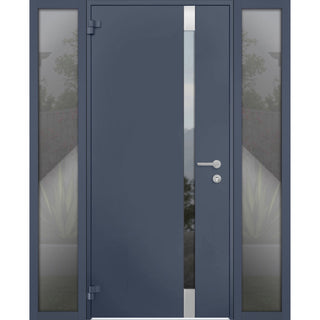 Exterior Prehungdoor Cynex 6777 Grey 2 Side Exterior Windows