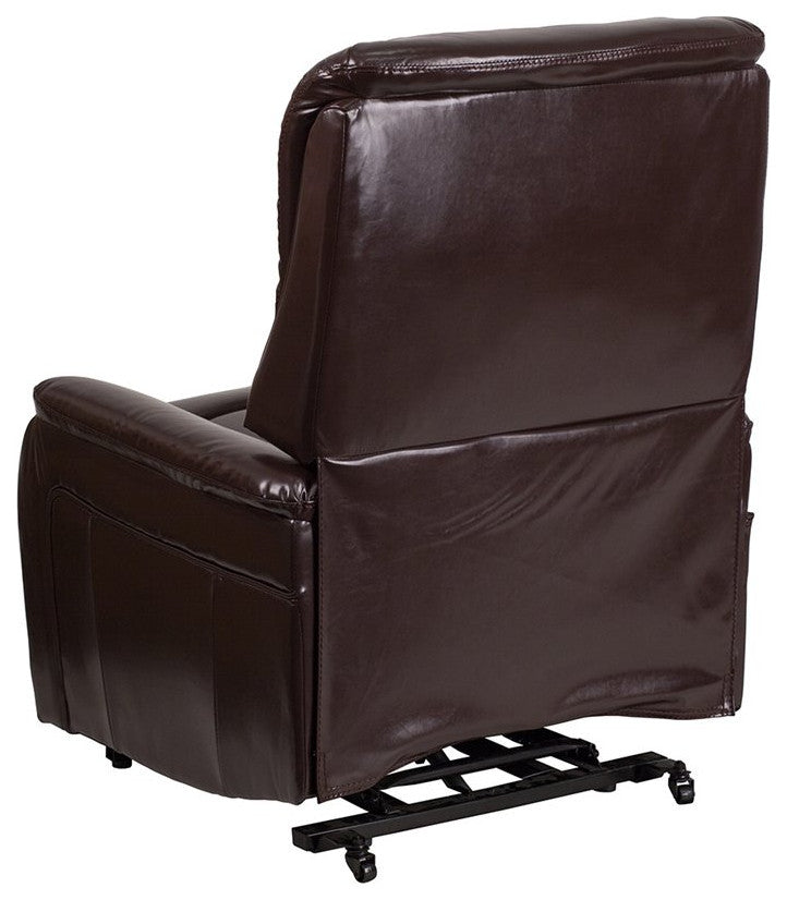 Hercules Series Remote Powered Lift Recliner, Brown Leather
