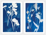 "A Touch of Royal Blue" Framed Painting Diptych, 32"x24"